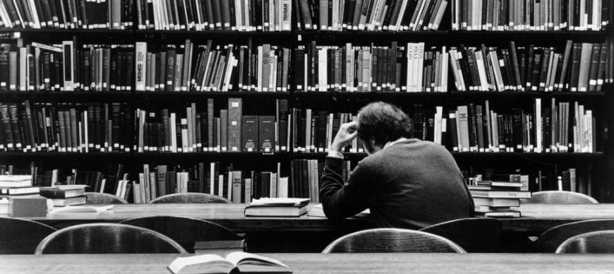 Library Patron in the Research Archives Library Reading Room
